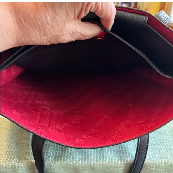 Steve Madden Black Tote with Gold Monogram - Picture 6 of 6